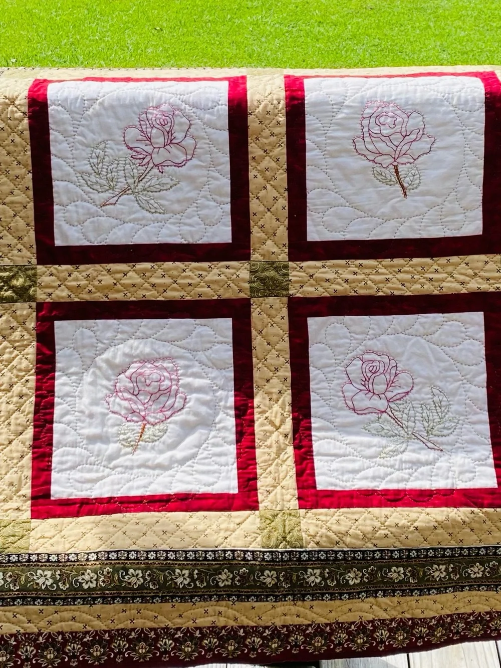 A Handmade Wall Hanging Quilt  37”x37”  All Cotton